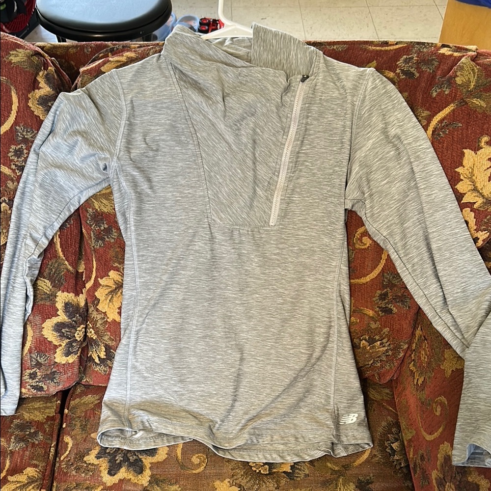 New Balance Heather Gray Long Sleeve Top